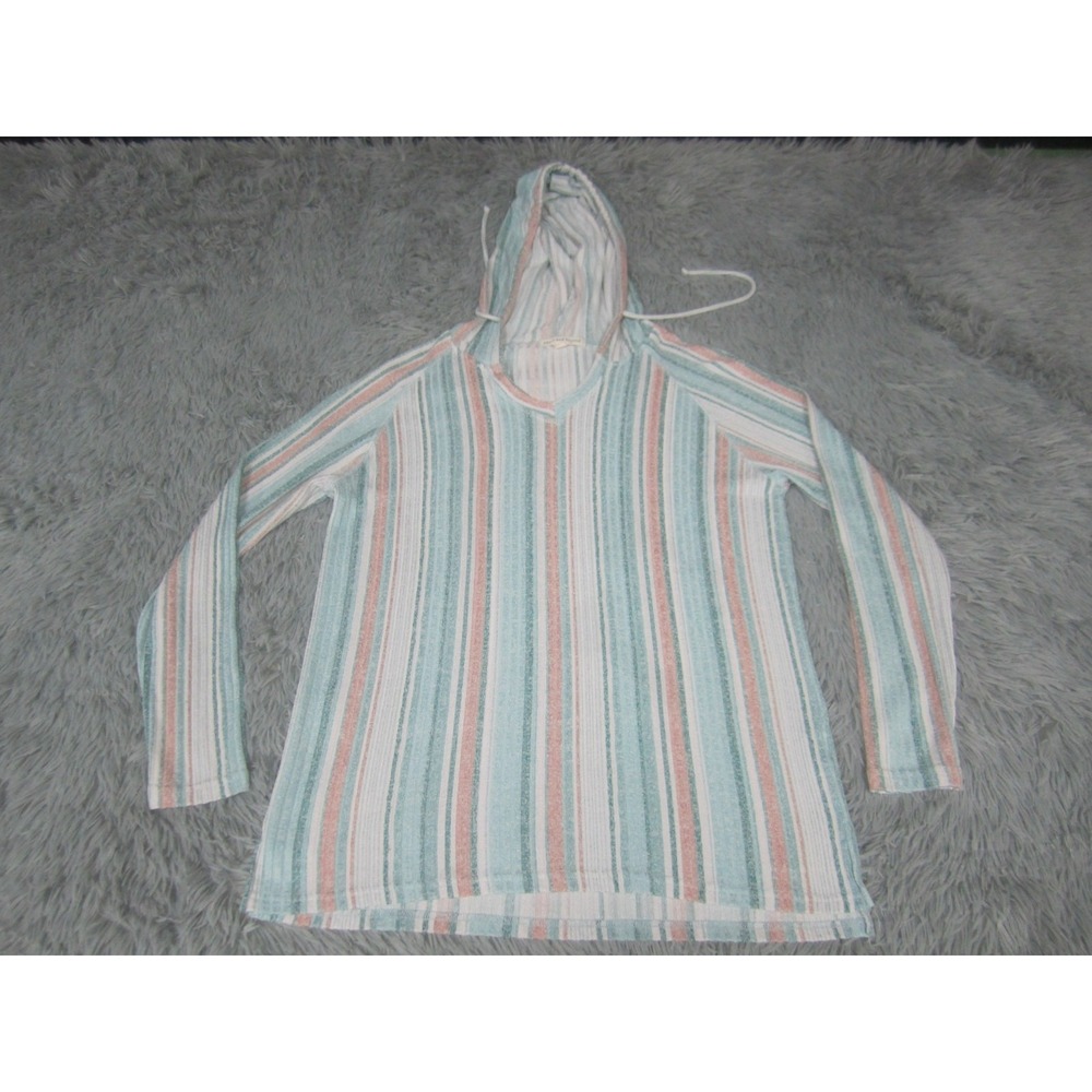 Womens Colorful Sweatshirt‎ Medium Striped Hoodie Pullover Above and Beyond